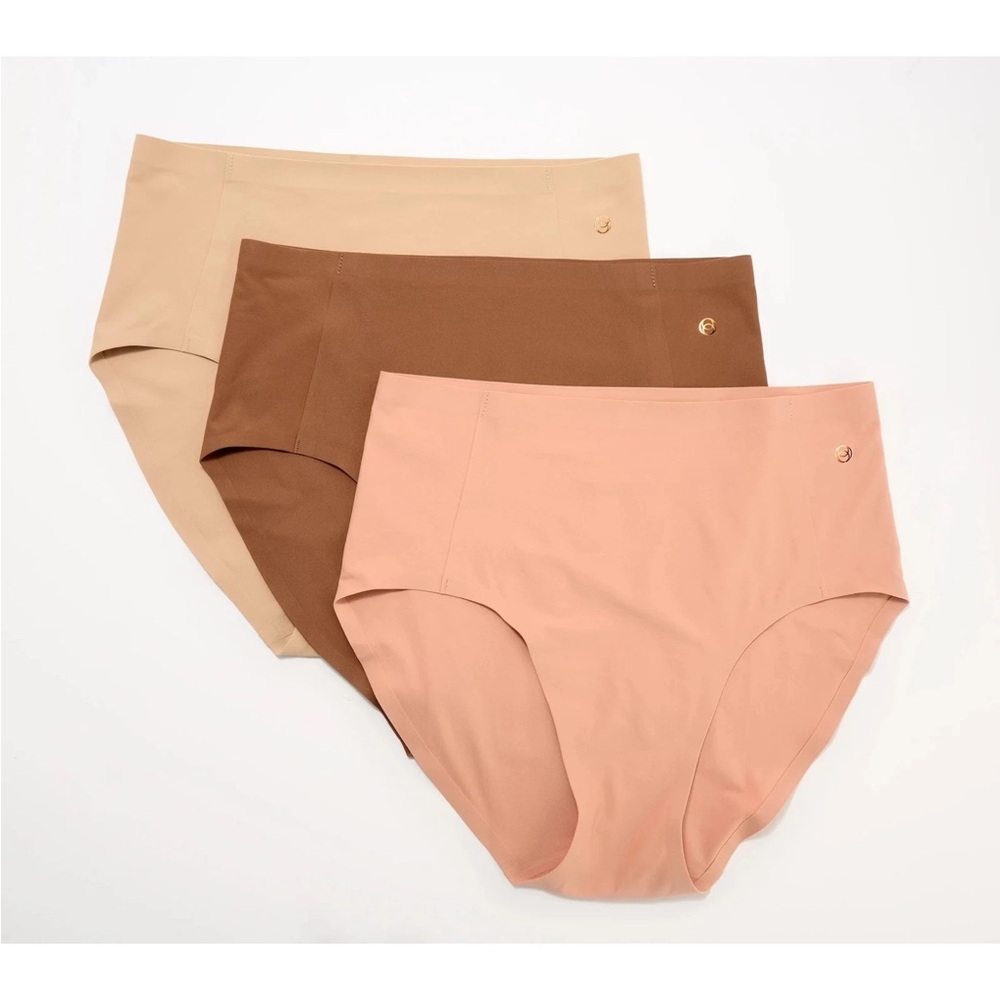 Evelyn & Bobbie 3-Pack High Waisted Retro Bikini Panties Tonal, 0-14